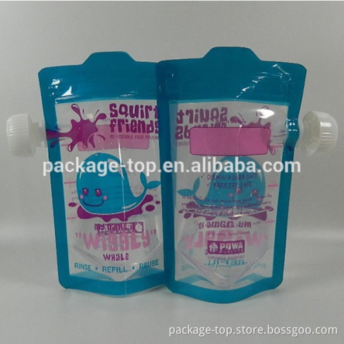 Reusable baby puree food spout pouch squeeze bag manufacturer